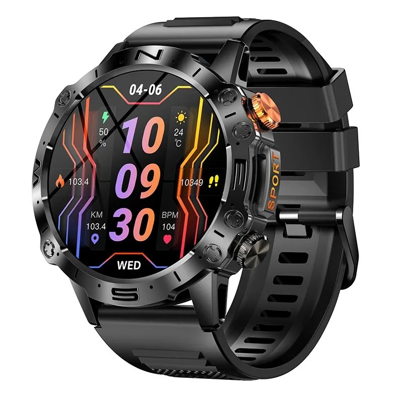 1.43 inch AMOLED 466*466 Screen Outdoor Sports Blood Pressure Men Sports Smart Watch K59 BT Call Fitness