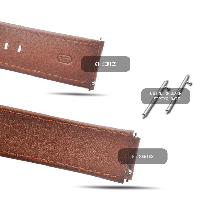 Fashion handmade upper calfskin Genuine leather quick release watch strap 18 22mm for Huawei smart watch