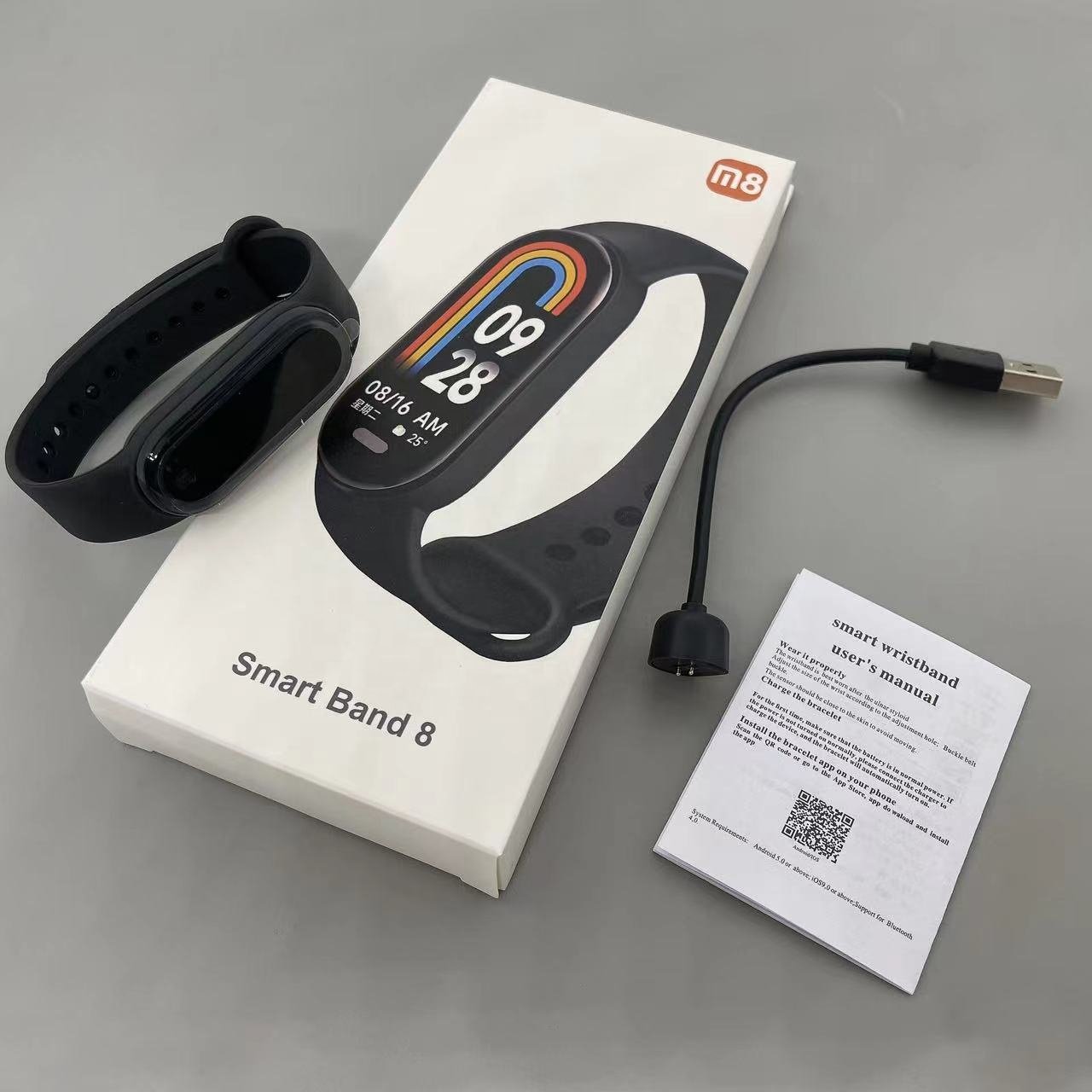2023 NEW Arrival M8 Fitness Bracelet Amoled Smart Bracelet Fitness Watch Activity Tracker Smart Watches Mi Band M6 M7