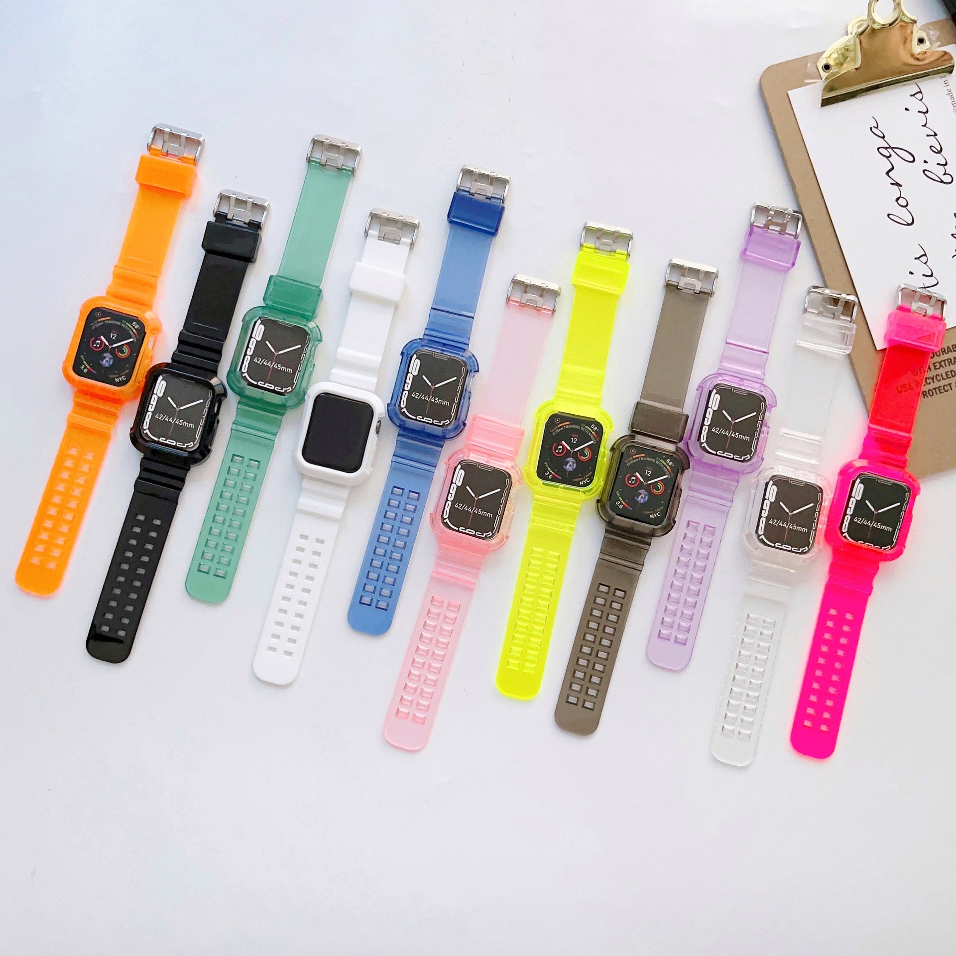 Leyi Smart Watch Tpu Transparent Clear Bands Luxury Band For Iphone Iwatch Watches 49mm 45mm Strap