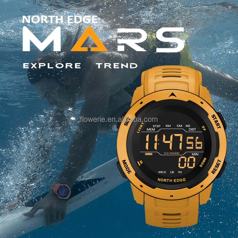 Outdoor camp swimming Mar underwater diving 50m Men Digital Watch Sports Watches Dual Time Pedometer waterproof smart watch