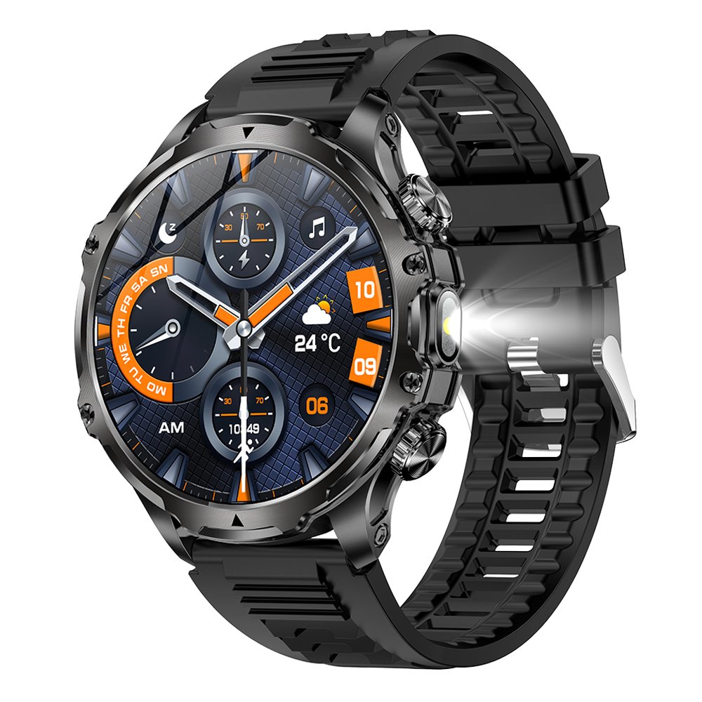2024 AK75 Smart Watch 1.85Inch Flashlight Waterproof Blood Pressure Blood Oxygen 700mAh Battery Men Outdoor Sports Smartwatch