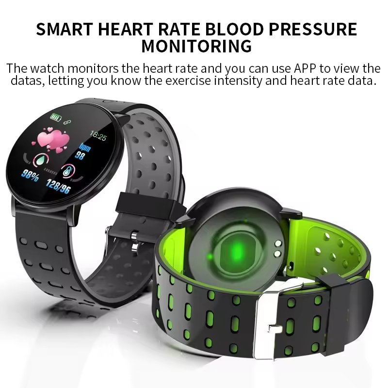 SMART D18 119plus cheap price wholesale reloj intelligent round face sport watch for android&IOS 2023 fitness band smart watch