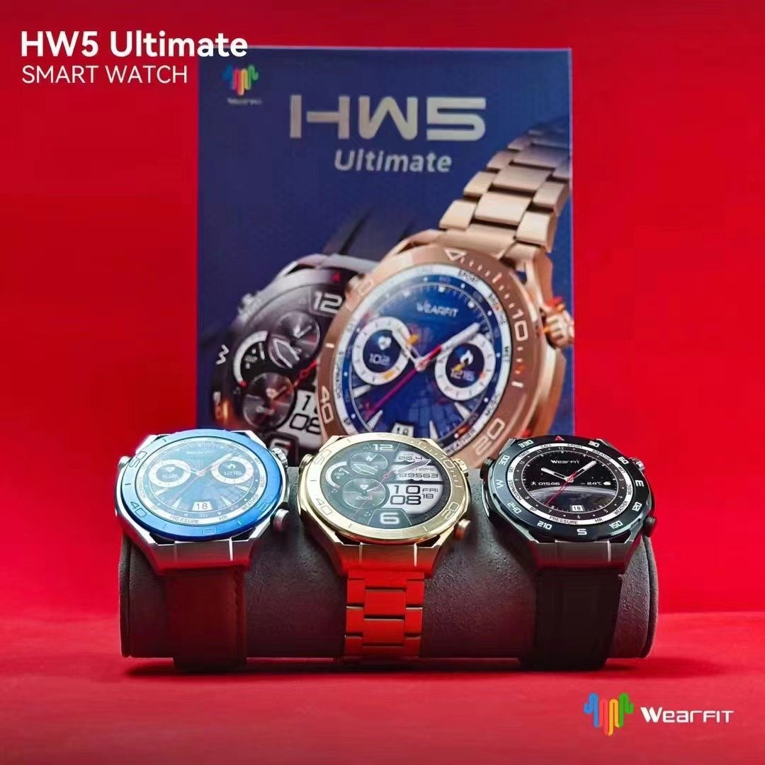 HW5 Ultimate 2024 Smart Watch 1.52inch Amoled Display 480*480 Sport Fitness Tracker GPS Pedometer Bed Clock Smart Bracelet Dock