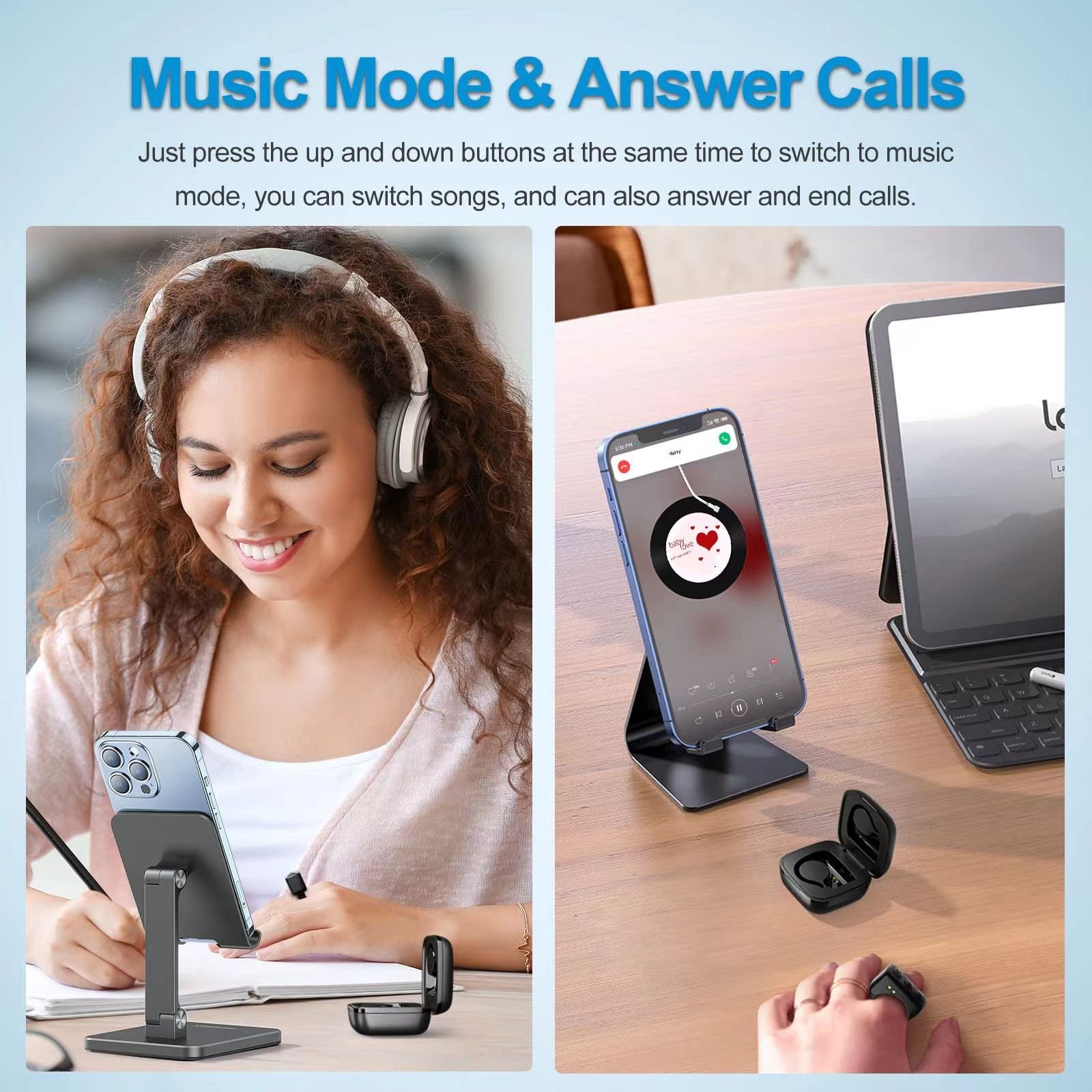 Phone Smart Scroll Ring Automatic tiktok Page Browsing Liker BT Fingertip Video Camera Tiktok Remote Control Ring