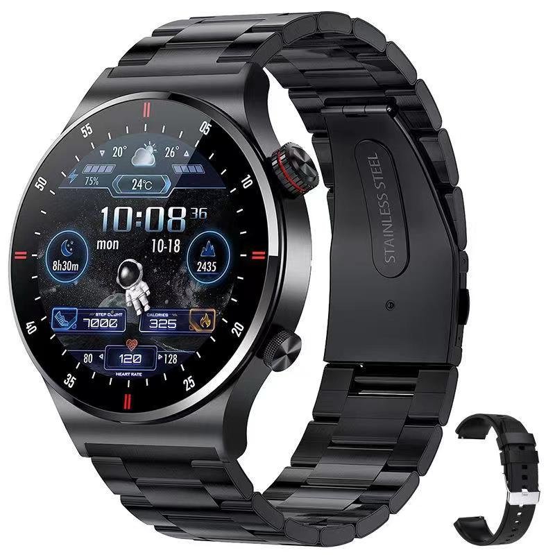 QW33 1.28 inch IPS Round Screen Magnetic Charging Smart Watches Fundo App BT Calling Health Monitoring Smart Watch with NFC