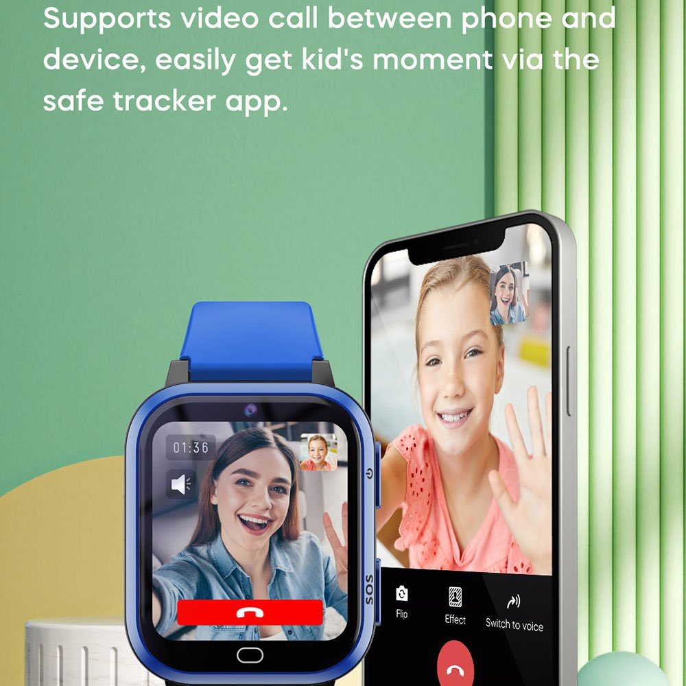 Smart watch kids 2023 Big battery 800mAh long standby time 4G video call smartwatch children GPS tracker K18 with SOS button