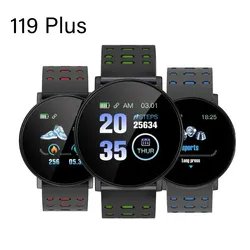 2024 Hot Selling 119+ Round Screen Reloj Sports Fitness IP67 Waterproof Heart Rate Monitor Smart Watch 119 Plus