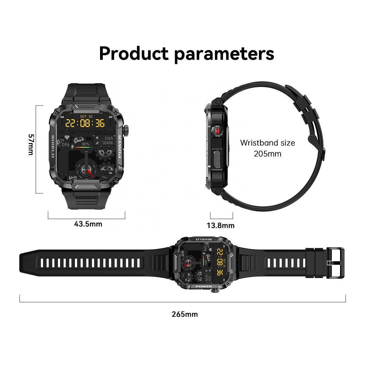MK66 Smart Watch 400mAh Large Battery Waterproof Outdoor Sports Smartwatch for Men