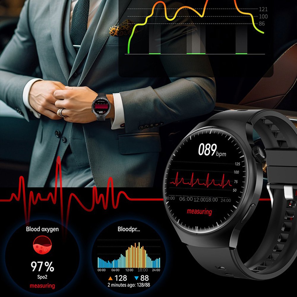 Watch 4 pro suit 7in1 Strap set Smartwatch 2024 Reloj inteligentes Round Montres intelligentes 7 in 1 Smart watch with 7 straps