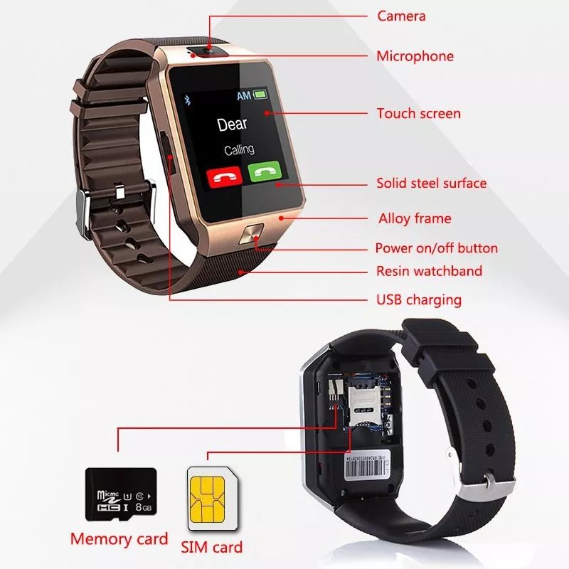 DZ09 Smart Watch Hot Sell Cheap Mobile Phone Camera Smartwatch Smart Watch with Sim Card