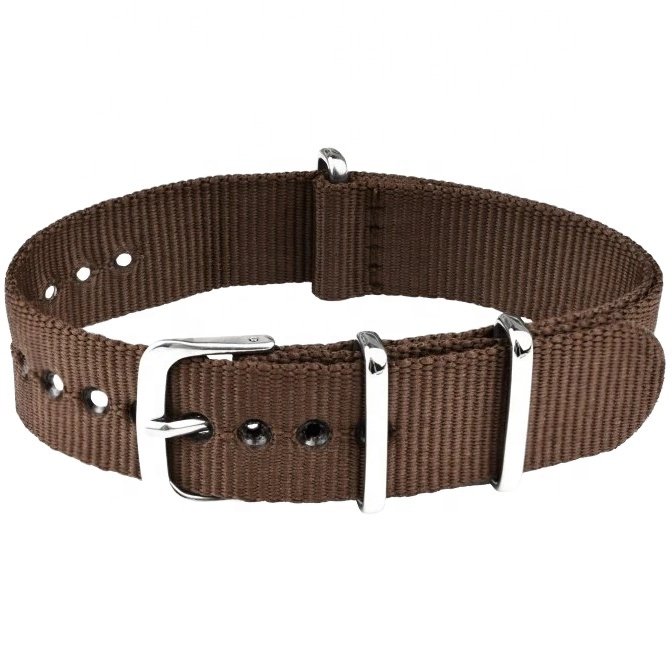 Nylon Straps N292 Brown Water Resistant Watch Bands Bracelet 18 - 22 mm Smart Watch Bands & Accessories Wristband