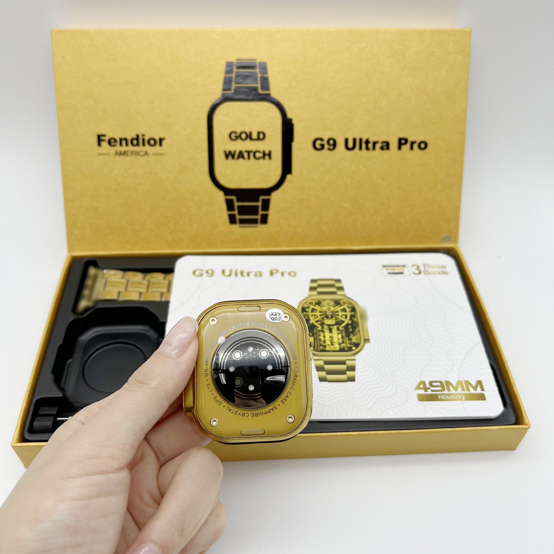 Gold Edition Amoled Smart Watch G9 Ultra Pro Smart Watch 2.2 inch HD Full Touch Screen Square