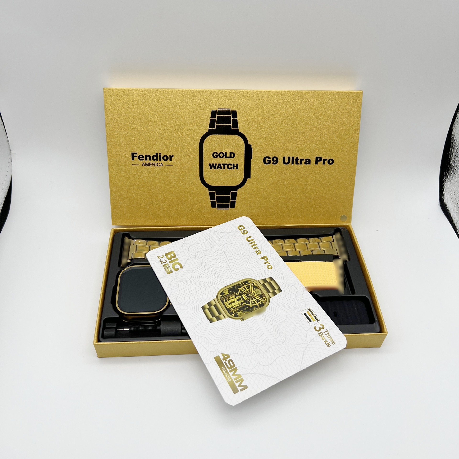 Gold Edition Amoled Smart Watch G9 Ultra Pro Smart Watch 2.2 inch HD Full Touch Screen Square