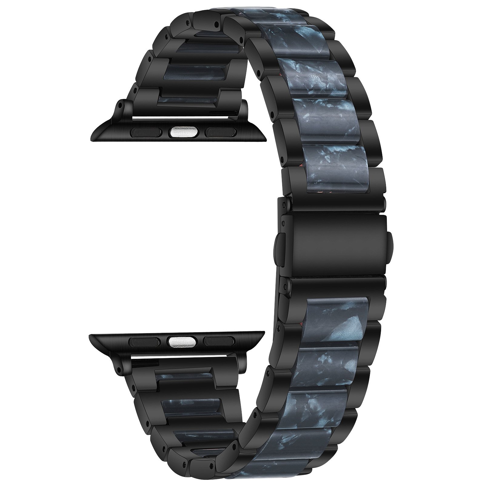 New Luxury Stainless Steel Metal Resin Smart Watch Band For Apple Watch Ultra 8 7 6 Strap 41mm 45mm