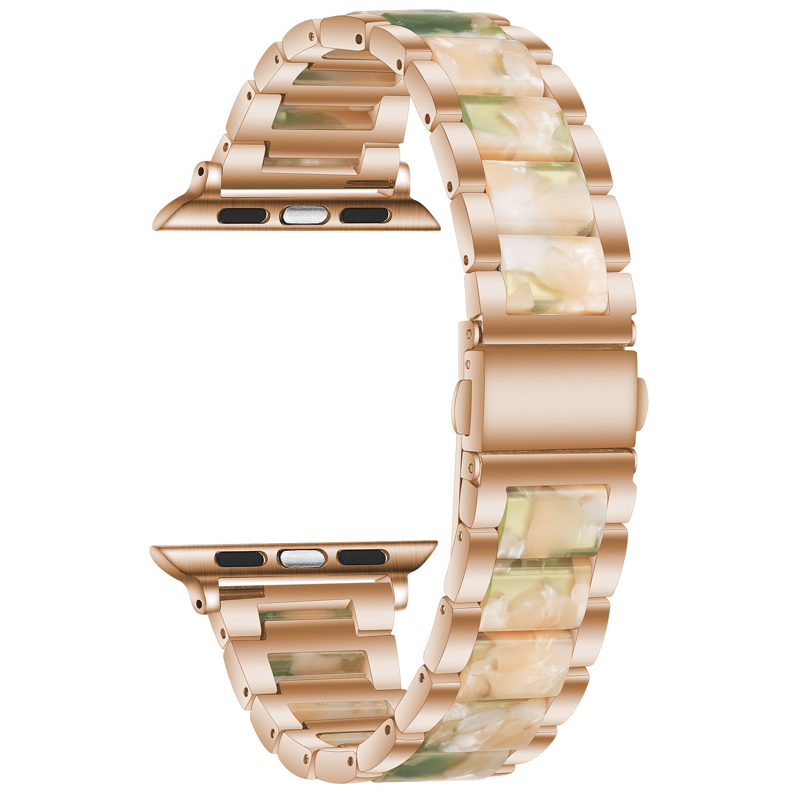 New Luxury Stainless Steel Metal Resin Smart Watch Band For Apple Watch Ultra 8 7 6 Strap 41mm 45mm