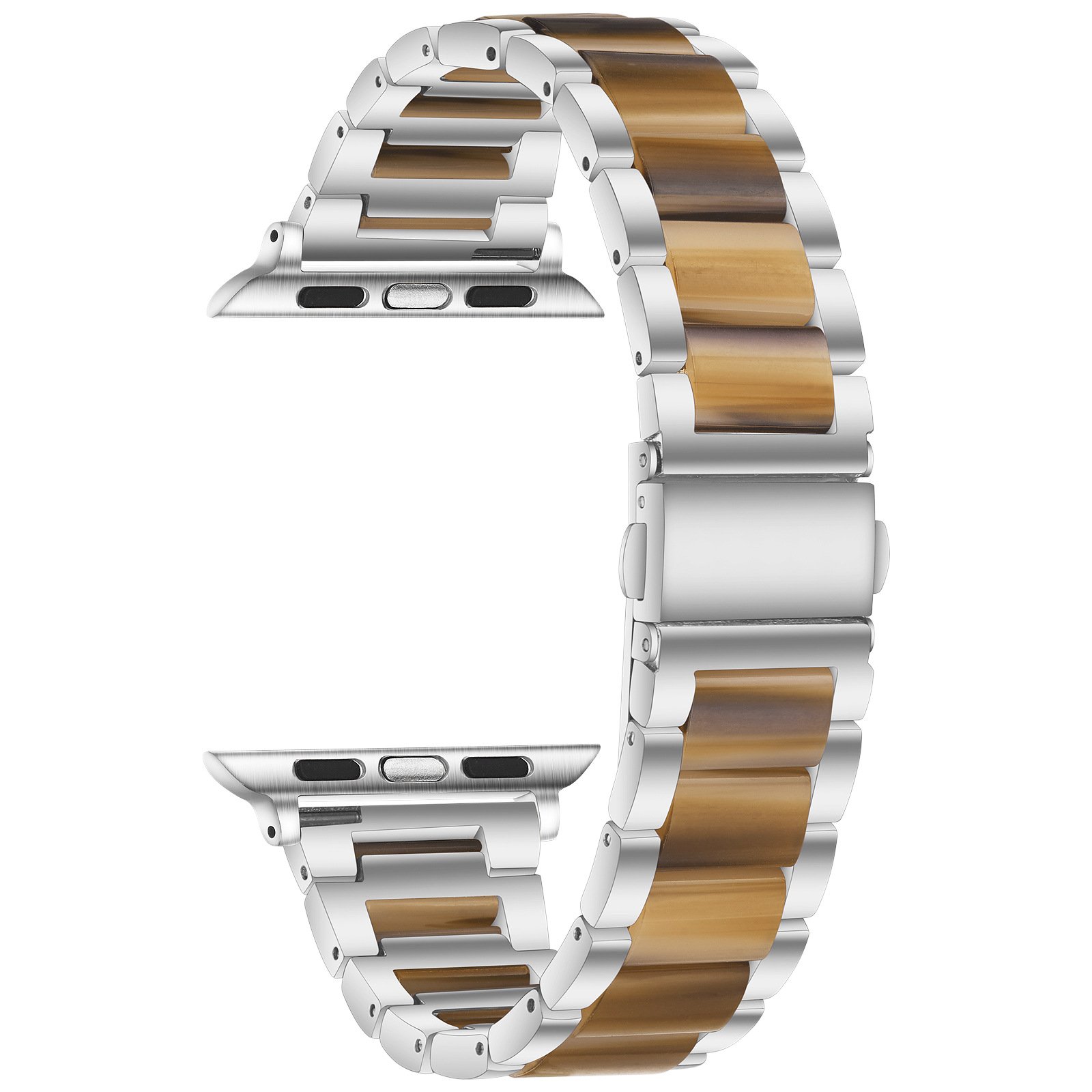 New Luxury Stainless Steel Metal Resin Smart Watch Band For Apple Watch Ultra 8 7 6 Strap 41mm 45mm