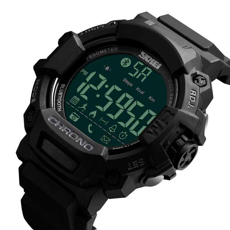 Hot selling black sport digital multifunction own brand smart watch skmei 1249