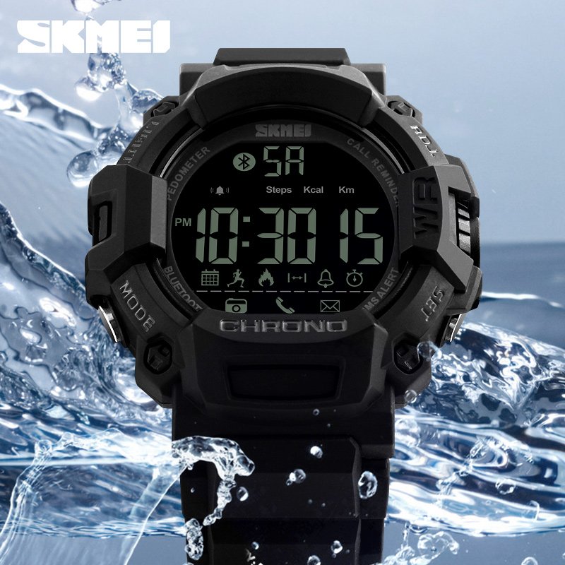 Hot selling black sport digital multifunction own brand smart watch skmei 1249