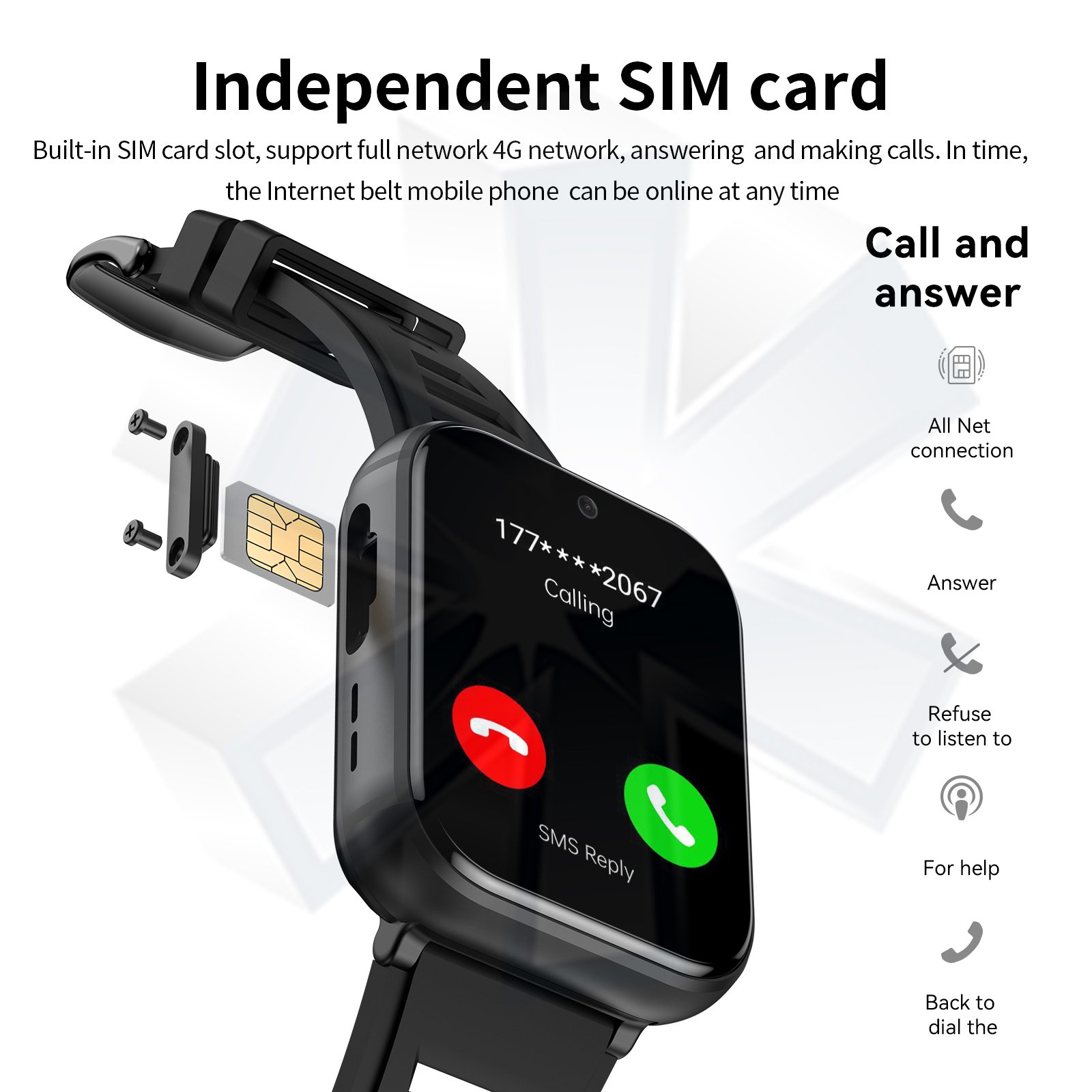 Q668 4G Smart Watch 4GB RAM 64GB ROM 2.08 inch Android 9.0 4G GPS WiFi Smart Watch Men Smartwatch with Camera 930mAh Battery