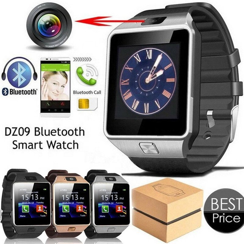 DZ09 Smartwatch 1.54" touch screen 2G GSM SIM watch phone DZ09 Smart watch for IOS Android smartphones