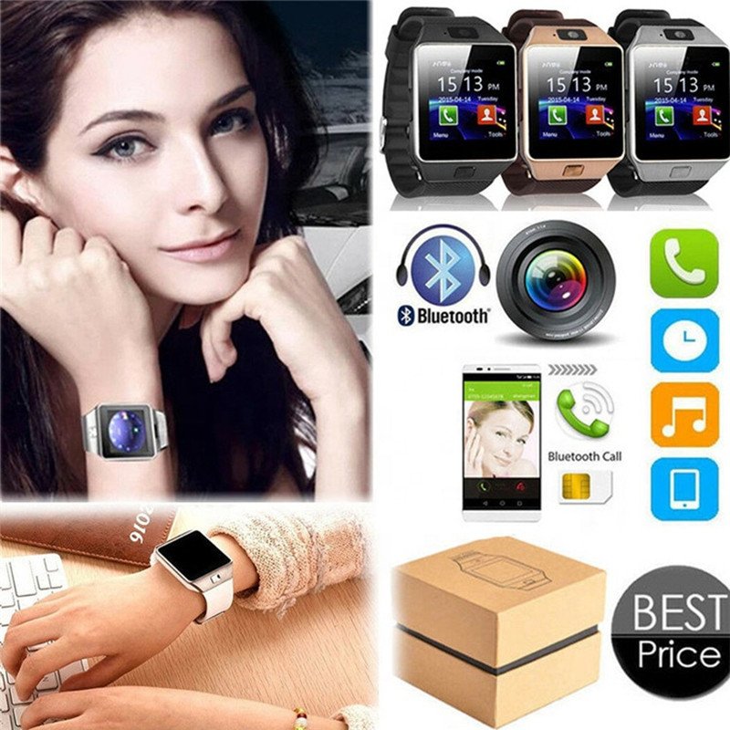 DZ09 Smartwatch 1.54" touch screen 2G GSM SIM watch phone DZ09 Smart watch for IOS Android smartphones