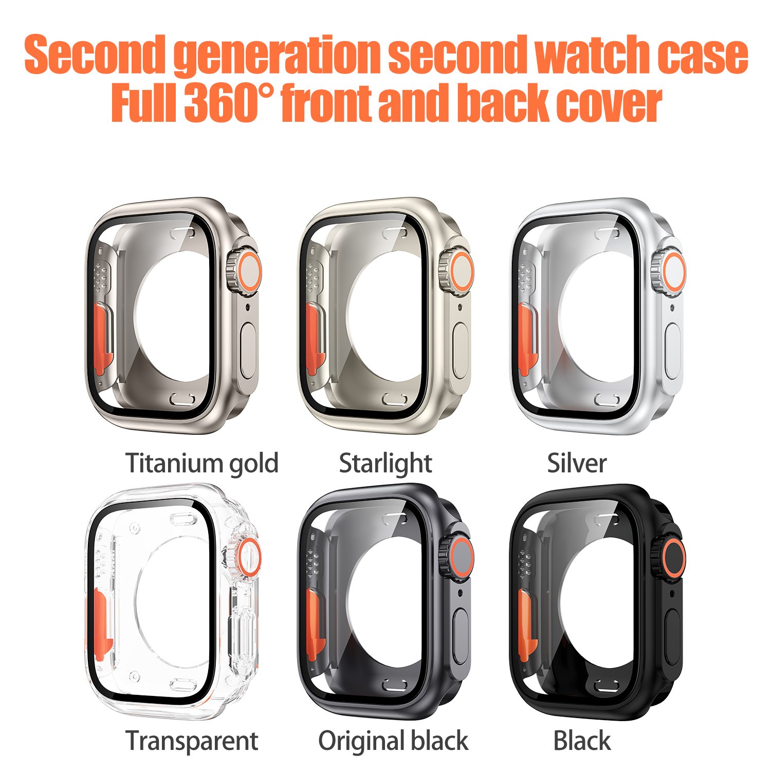 Waterproof Case For Apple Watch 45mm 40mm Screen Protector 360 full Cover PC Bumper Smartwatch Case smart watch accessories
