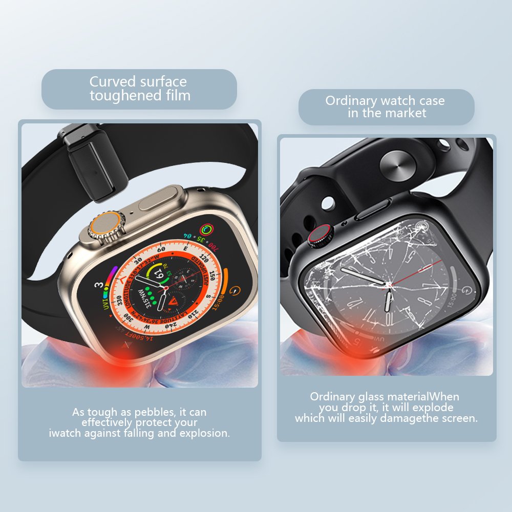 Waterproof Case For Apple Watch 45mm 40mm Screen Protector 360 full Cover PC Bumper Smartwatch Case smart watch accessories