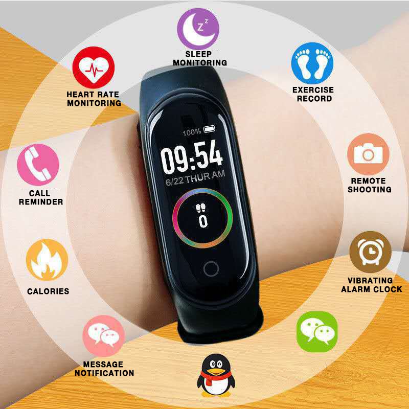 China Manufacturer M4 Series 6 Smart Watch Rugged Blood Pressure Waterproof Silicone Watch Bands M4 Smart Watch
