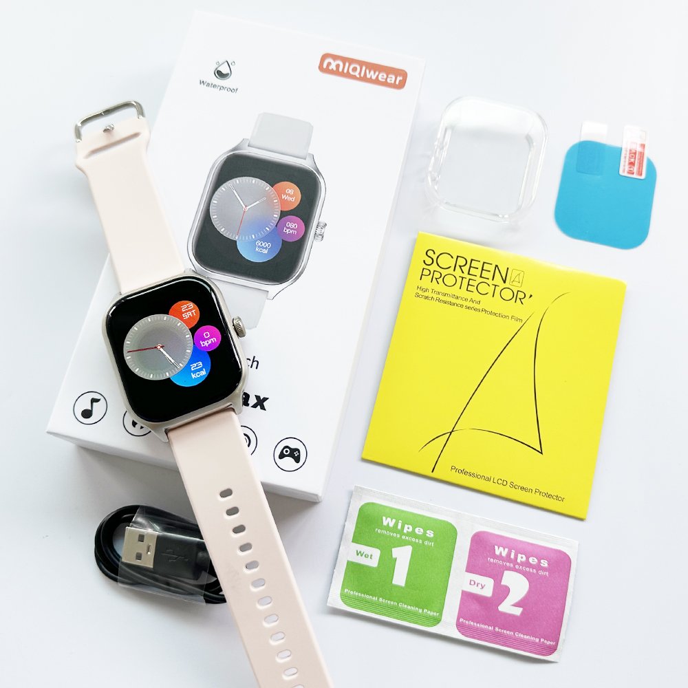 2024 WK9 Max Screen Smart Watch Waterproof with Silicone Strap BT Calling Multiple Training Modes Alarm Clock iOS IPS Display