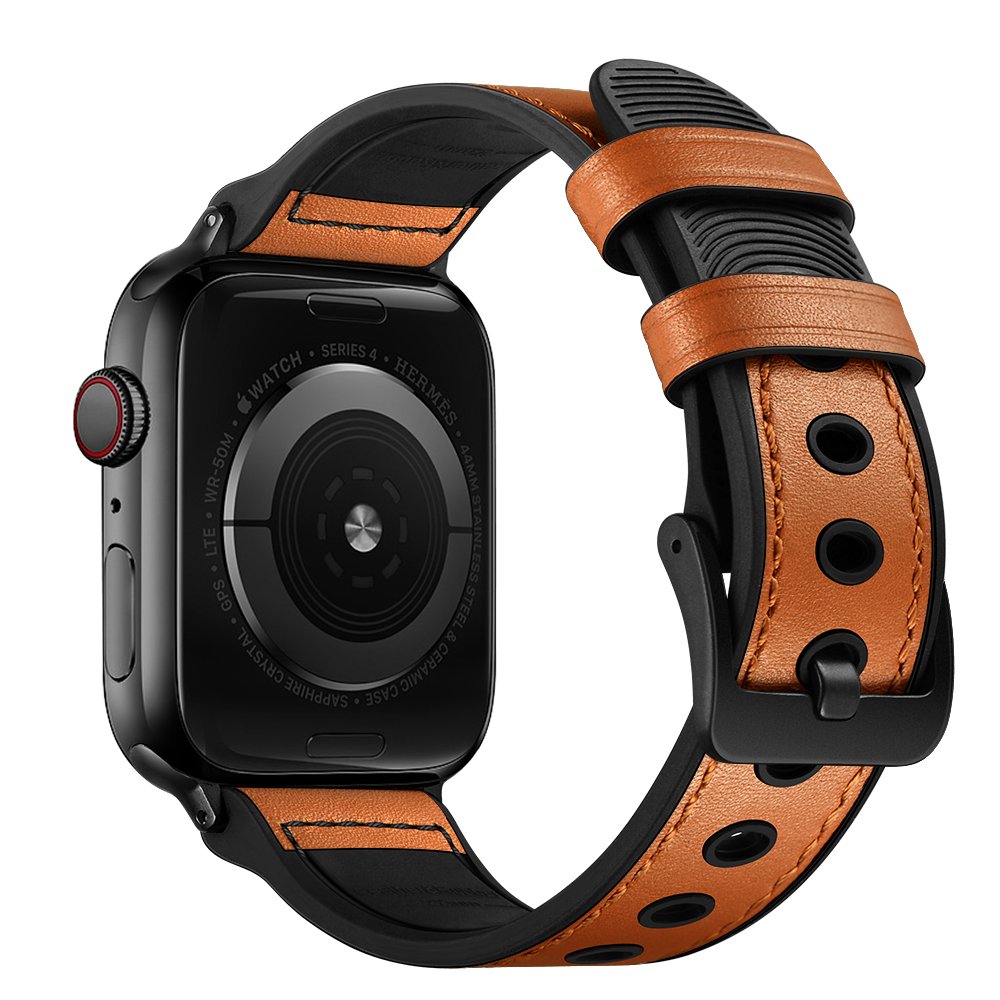 Luxury Smart Watch Band Genuine Leather Strap For Apple Watch Strap Series 1 2 3 4 5 6 7 8 9 Watch Genuine Leather Silicone Band