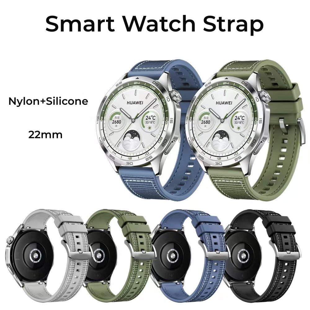 22mm Smart Watch Strap for Huawei Watch GT4 3Pro gt2pro nylon woven silicone composite watch strap Original