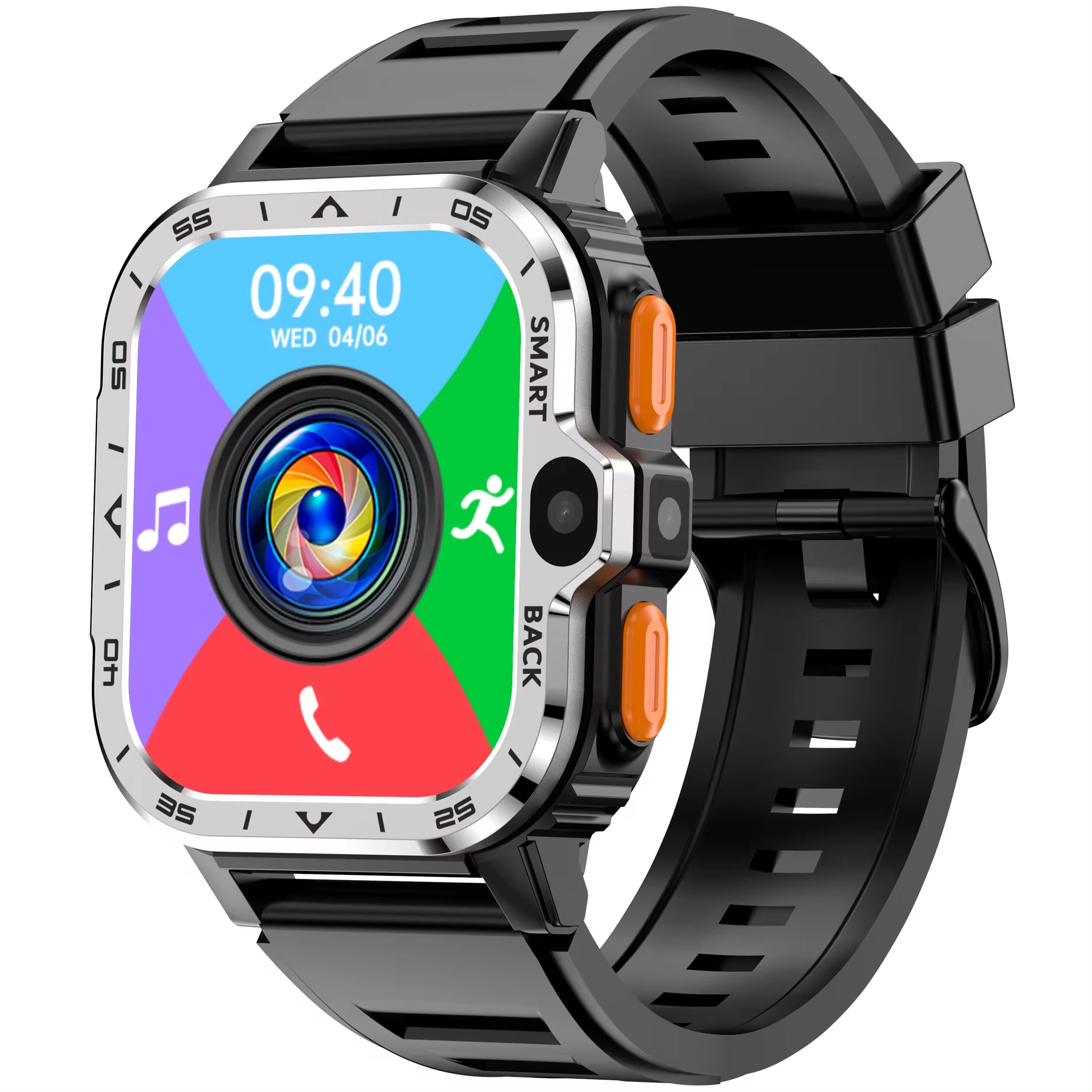 PGD 4G Android Smart Watch Android 8.1 SC9832E quad-core 2.03 inch SIM Card 4g with 800W Dual Camera wifi GPS Waterpoof Watch
