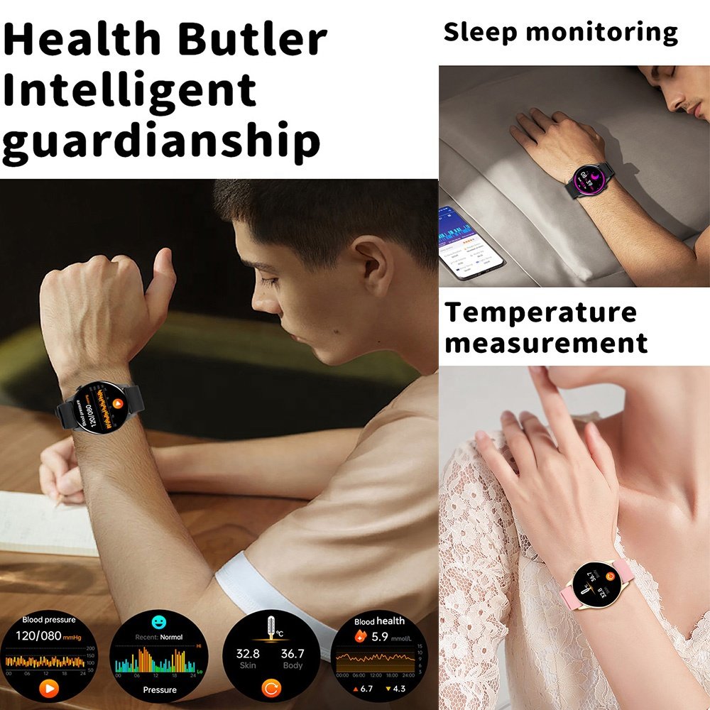 Top quality AMOLED screen New Fashion Smart Watch Men Women Waterproof Heart Rate Tracker Sport Smartwatch