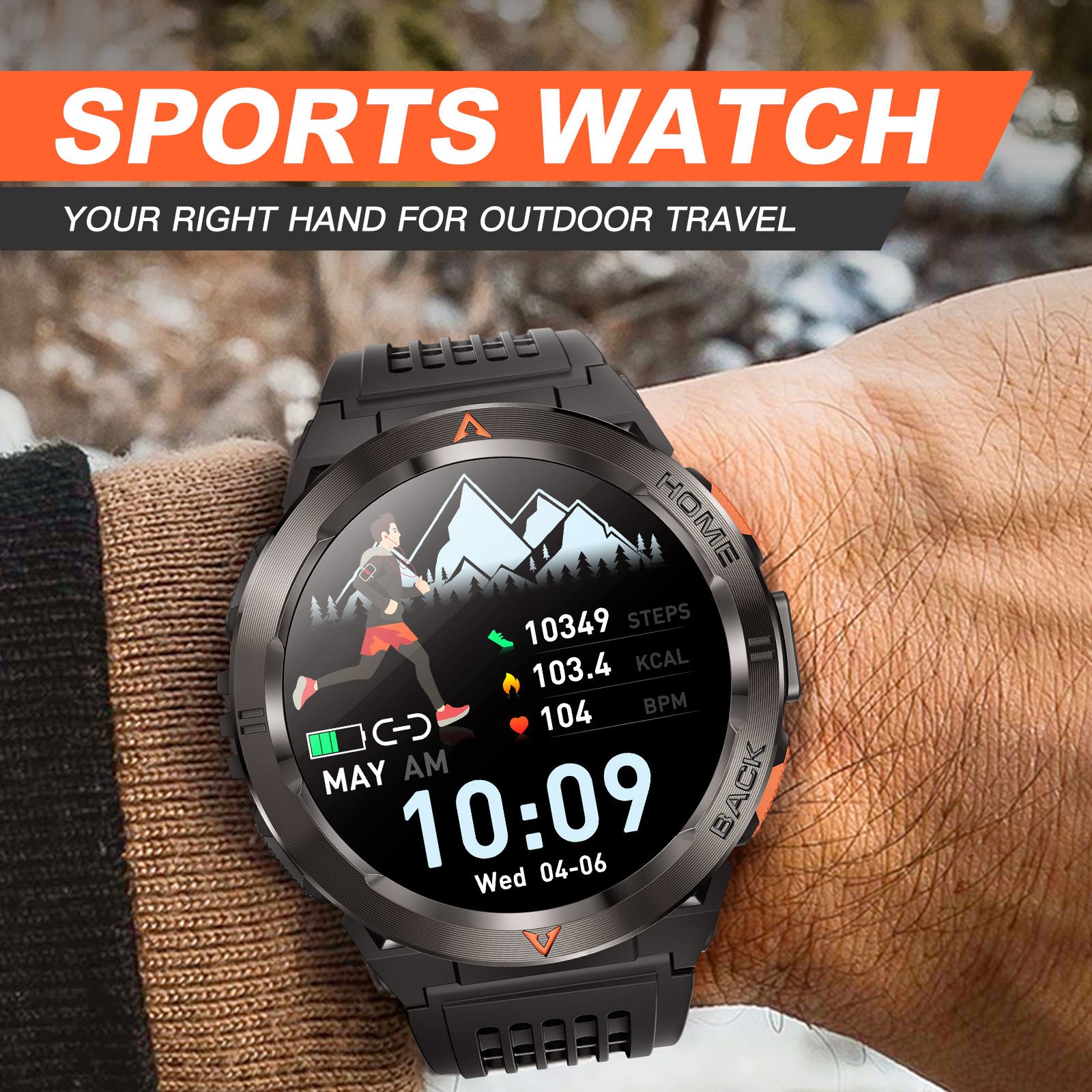 GS500 Outdoor Precise Built-in GPS Smart Watch BT Calling Waterproof 1.43 AMOLED Screen with LED Flashlight Smartwatch 2024 New