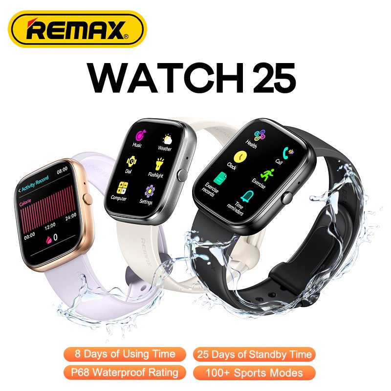 REMAX 2024 new best high quality Watch 25 IP68 italian ladies girls waterproof stainless steel smart phone watch for women