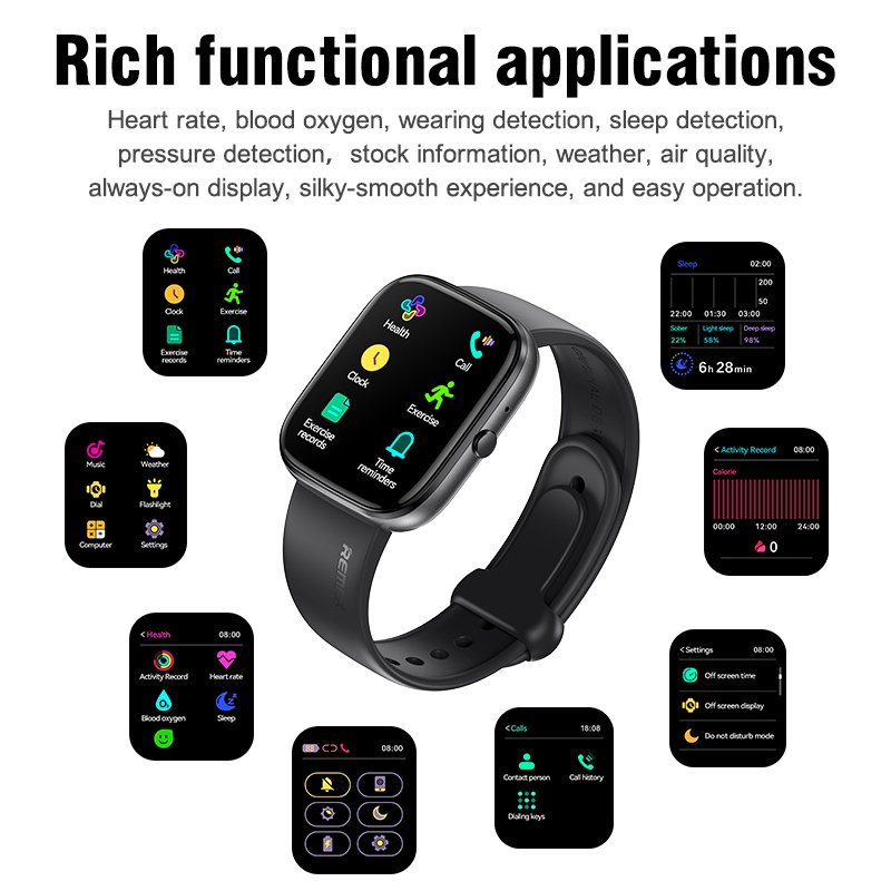 REMAX 2024 new best high quality Watch 25 IP68 italian ladies girls waterproof stainless steel smart phone watch for women