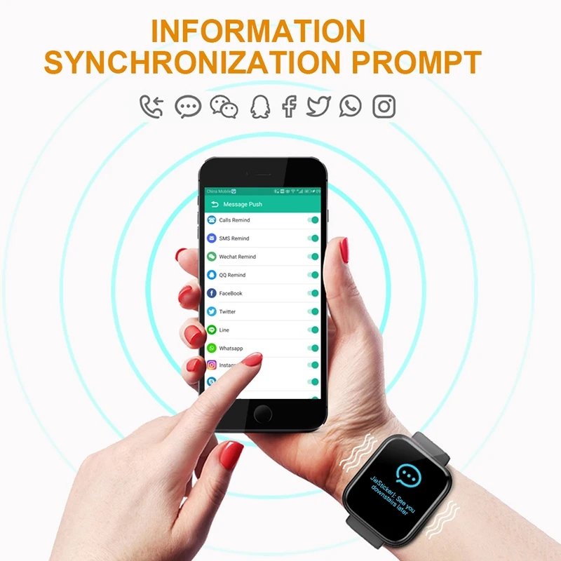 Y68 d20 Fashion Smart Bracelet Real Step Count Fashion Alarm Clock Fitness Tracker Sports woman Smart Watch