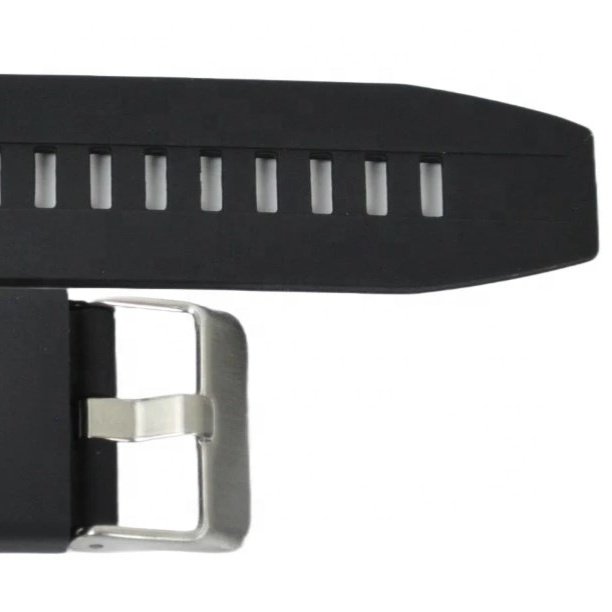 JD560 Sport Silicone Watch Bands Bracelet Black Water Resistant 20 22 mm Smart Watch Bands Accessories Stainless Steel Wristband