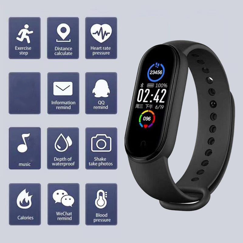 M5 Smart Watch Sport Fitness Tracker Smartwatch Bracelet Blood Pressure Heart Rate Smart Band Wristband