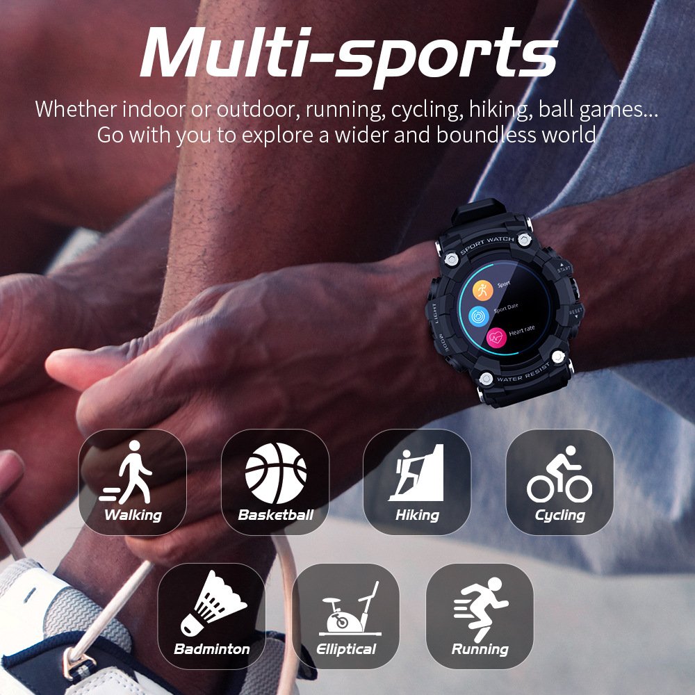 Factory Wholesales Lokmat Attack Full Touch Screen Fitness Tracker Smartwatch Heart Rate Monitor Smart Watch Men