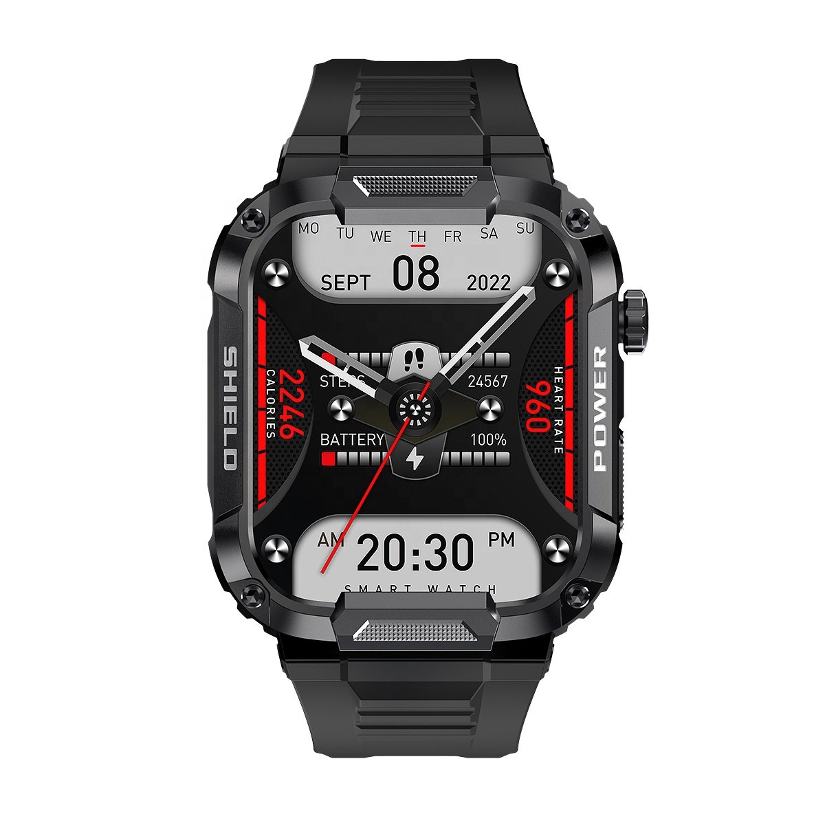 1.85 Inches Full Touch Screen Smart Watches BT Call Rugged Anti-fall Men Watch Game Sports Outdoor Smart Watch MK66