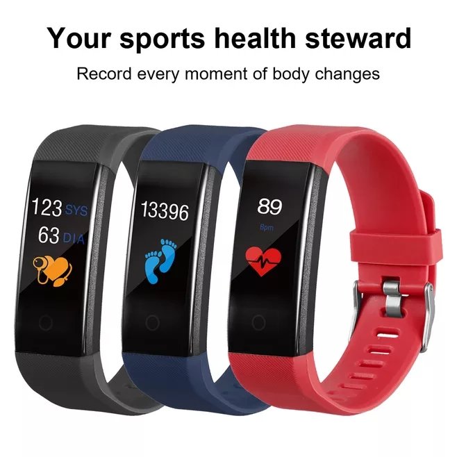 hot sell 115Plus smart Bracelet Heart Rate Blood Pressure Smart Band Fitness Tracker Smartband Blue tooth Wristband Smart Watch