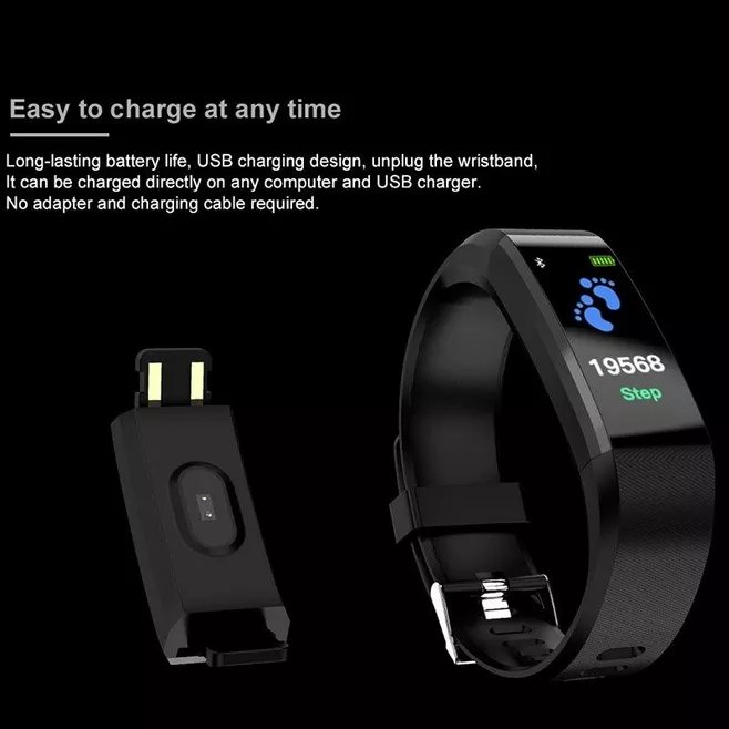 hot sell 115Plus smart Bracelet Heart Rate Blood Pressure Smart Band Fitness Tracker Smartband Blue tooth Wristband Smart Watch