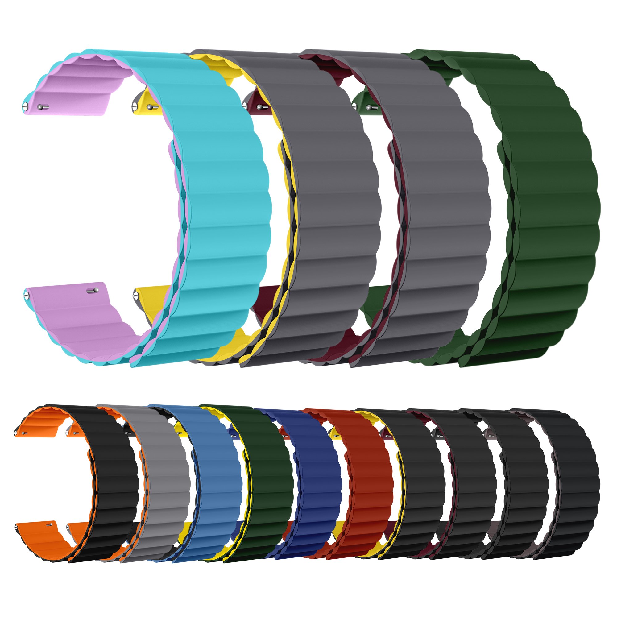 RYB Soft Magnetic Silicone Watch Strap For Smart Watch 20mm 22mm