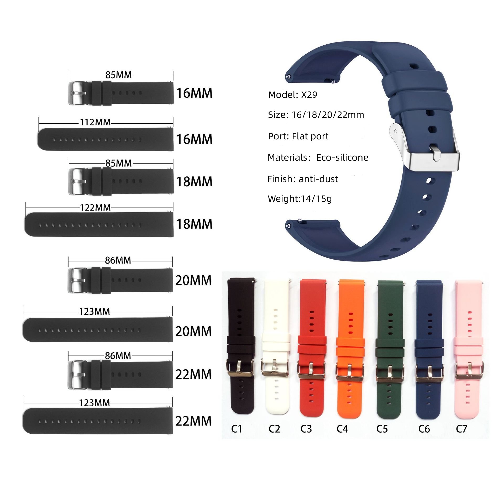 Most Popular Wristband Rubber Silicone Bracelet Watch Strap Band For Smart Watch Fashion Strap For Android watch band