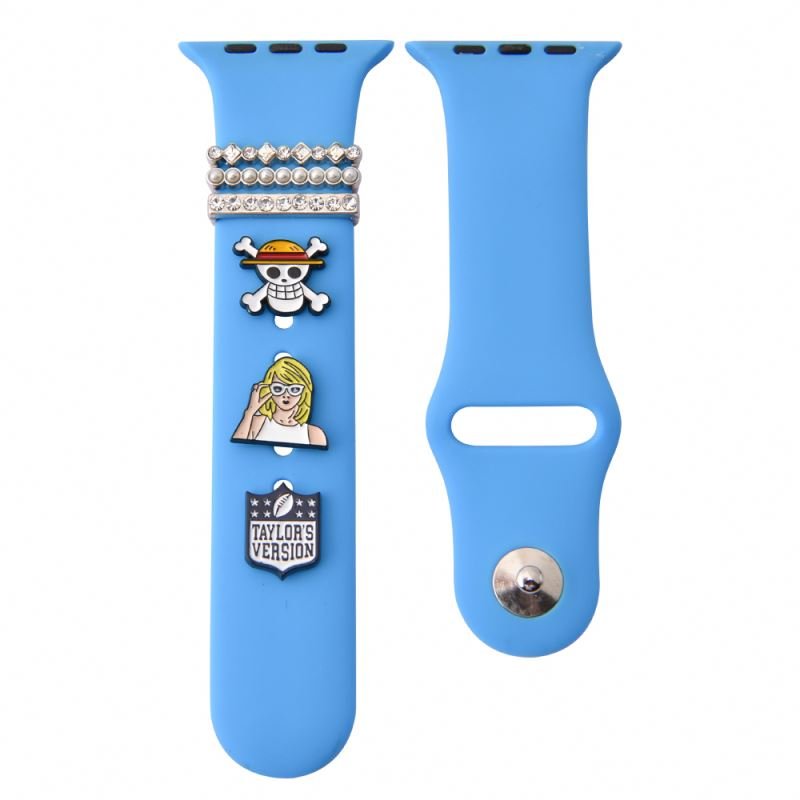 alloy Metal Diamond Bracelet Smart Watch Strap Band ring Charm For Apple Watch