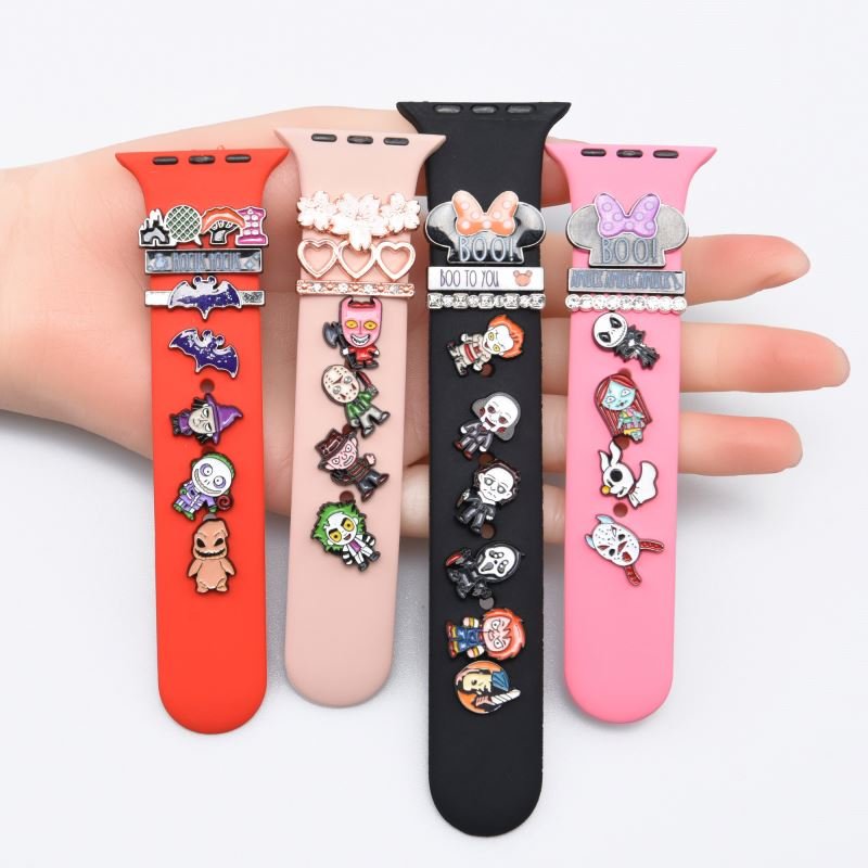 alloy Metal Diamond Bracelet Smart Watch Strap Band ring Charm For Apple Watch