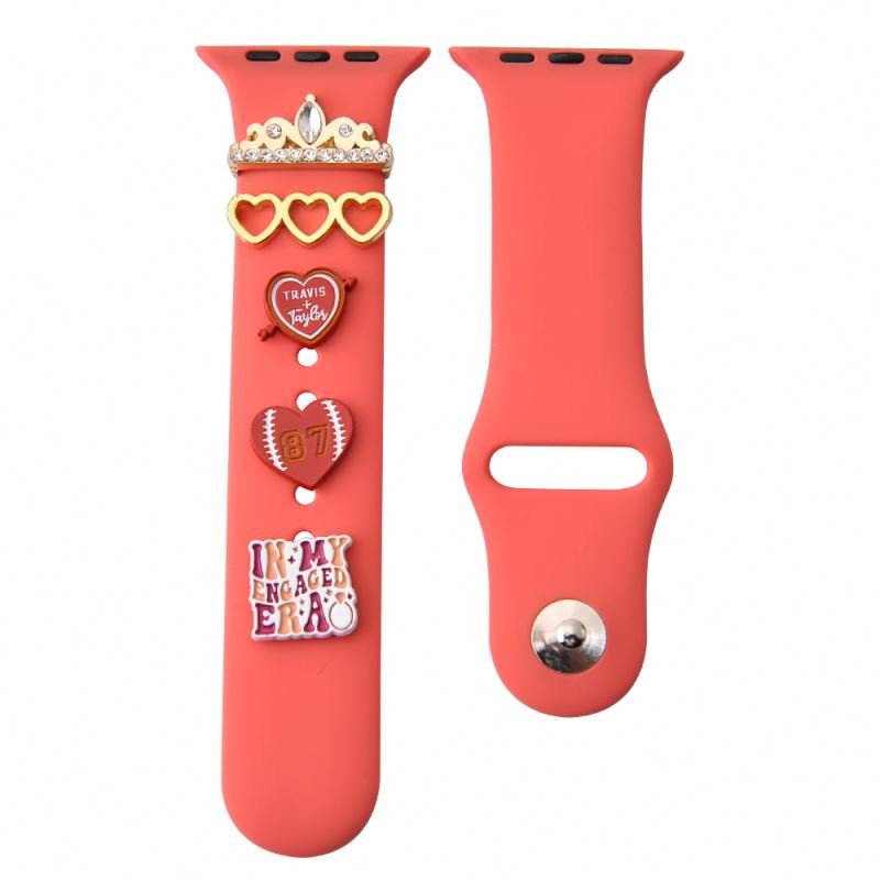 alloy Metal Diamond Bracelet Smart Watch Strap Band ring Charm For Apple Watch