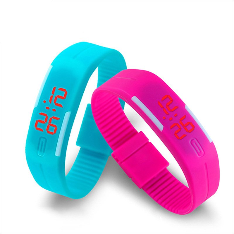 Red Light Digital LED Electronic Watch Children Boys And Girls Students Silica Gel Touch Waterproof Wristband Bracelet